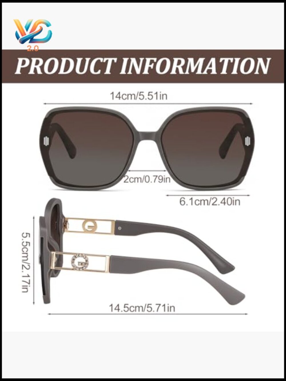 Oversized Vintage Square Sunglasses 2-Pack Retro 70s Style UV400 Protection - Picture 2 of 7